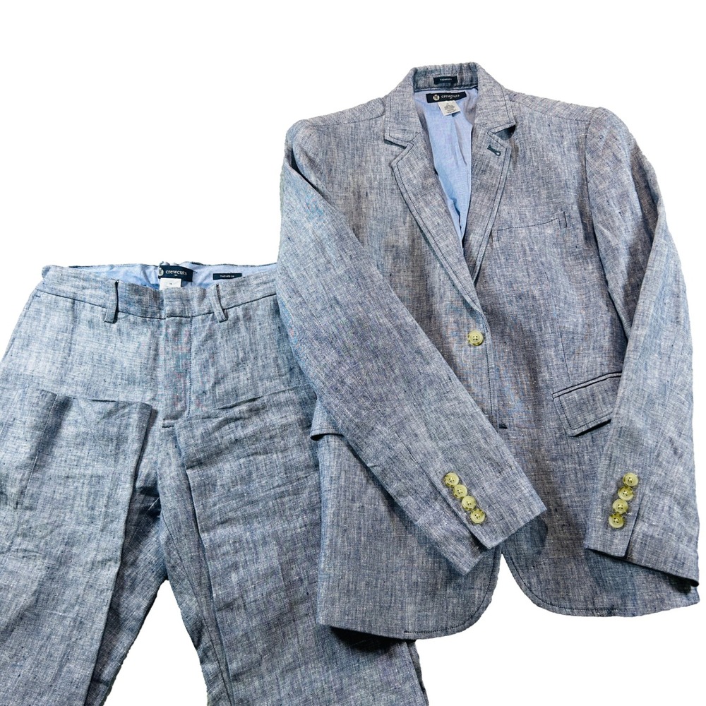Crewcuts Suit Boys 16 Blue Thompson Linen Blazer and Pants 2-Piece H4893